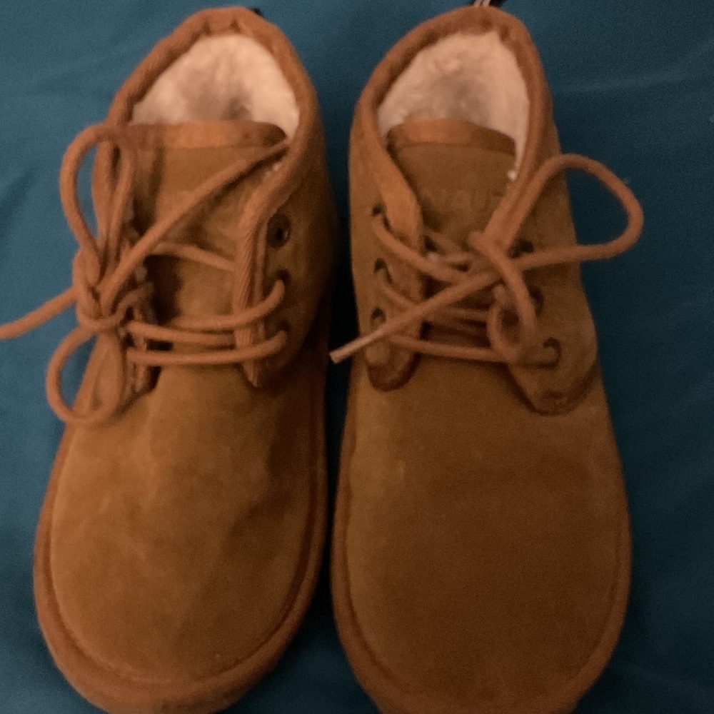 Nautica Kids Brown Suede Lace-Up Boots with Plush Lining